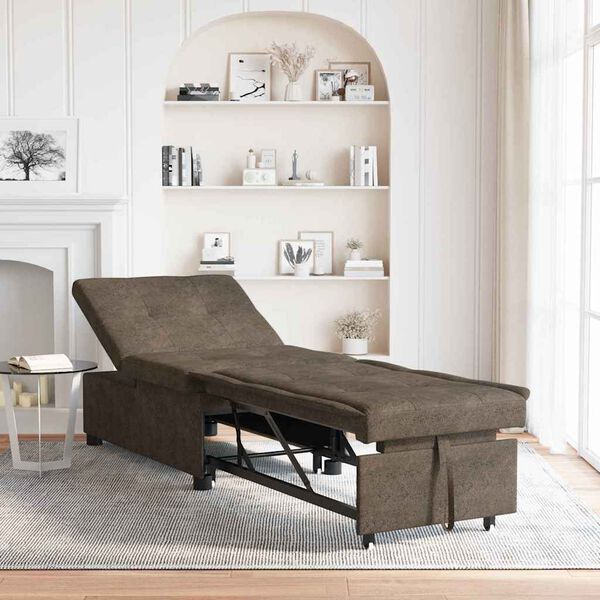 vidaXL Sofa Bed Ciemnoszary 194 x 67 x 82 cm Tkanina Huahua