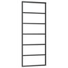 vidaXL Drzwi przesuwne z zestawem okuć czarne 76x205 cm ESG szkło