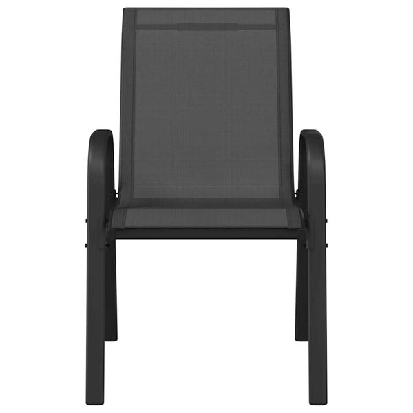 vidaXL Sztaplowane krzesła ogrodowe, 2 szt., czarne tworzywo textilene