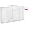 vidaXL Kosze gabionowe, 10 szt, 300x30x160/180cm, galwanizowane żelazo