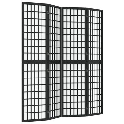 vidaXL Składany parawan 4-panelowy, styl japoński, 160x170 cm, czarny