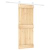 vidaXL Drzwi przesuwne Naturalne i białe 80 x 210 cm