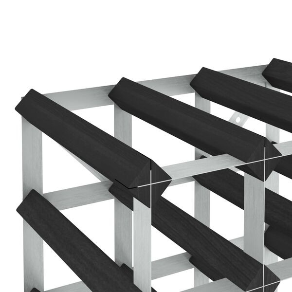 vidaXL Stojak na 72 butelki wina, czarny, lite drewno sosnowe