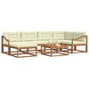 vidaXL Zestaw sof na zewnątrz z poduszką 7 pcs Naturalny i Kremowy