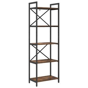 vidaXL P&oacute;łka na książki 5 poziom&oacute;w 56 x 34 x 171 cm Dąb wędzony