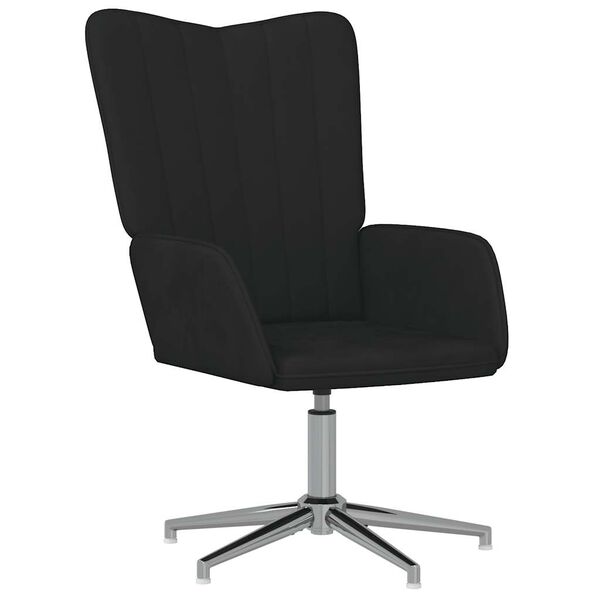 vidaXL Fotel, czarny, obity aksamitem