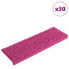 vidaXL Maty na schody 30 szt. 65x21x4 cm R&oacute;żowe prostokątne krawędzie