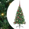 vidaXL Sztuczna choinka z oświetleniem na Boże Narodzenie 120 cm PVC