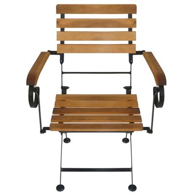 vidaXL Składane krzesła ogrodowe, 4 szt., stal i lite drewno akacjowe