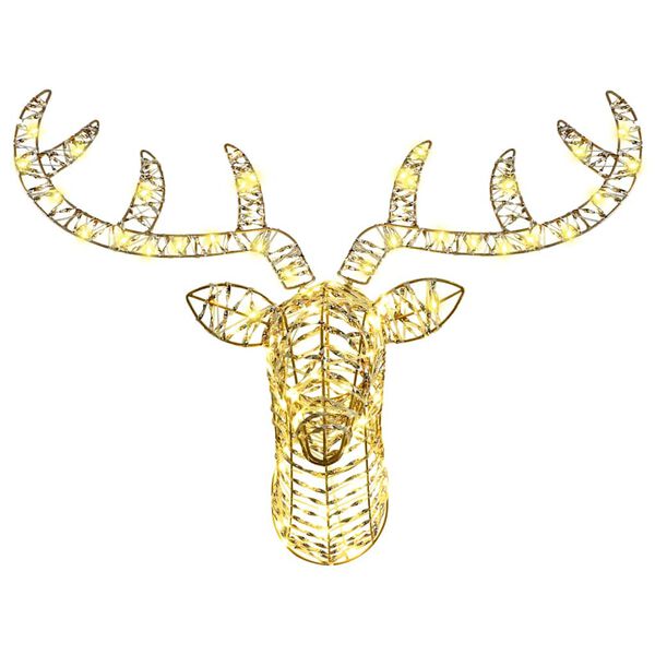 vidaXL Renifer ciągnący sanie z 140 diodami LED Ciepła biel 60 cm PET