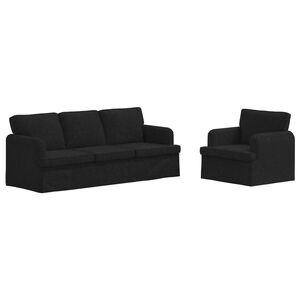 vidaXL Sofa 2 pcs Czarny