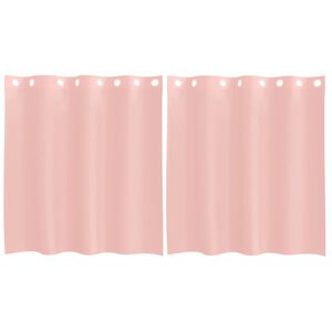 vidaXL Zasłony woalowe z przelotkami 2 szt. R&oacute;żowe 140x140 cm