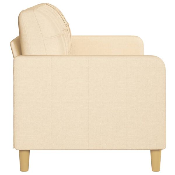 vidaXL 3-osobowa sofa, kremowa, 180 cm, tapicerowana tkaniną