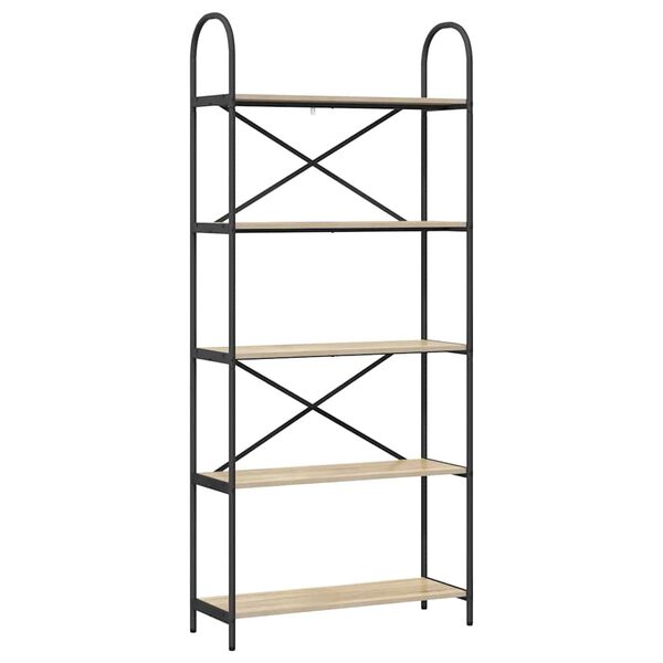 vidaXL P&oacute;łka na książki Dąb Sonoma 80 x 30 x 183 cm