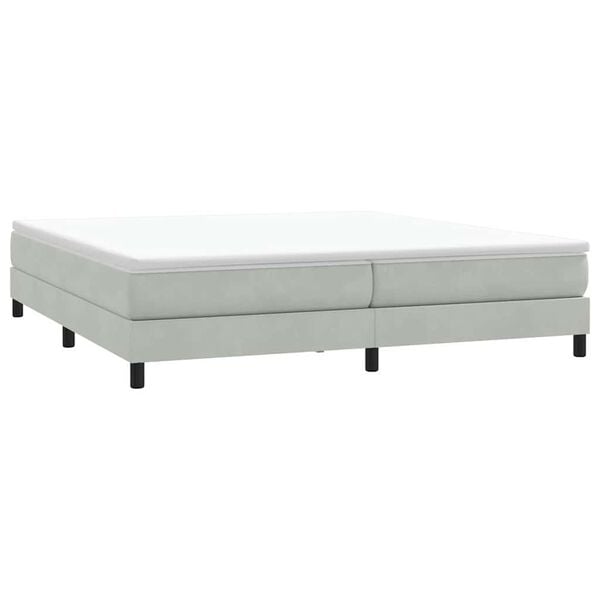 vidaXL Łóżko Box Spring bez materaca Jasnoszary 200x210 cm Aksamit