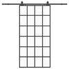 vidaXL Drzwi przesuwne z zestawem okuć czarne 102x205 cm ESG szkło