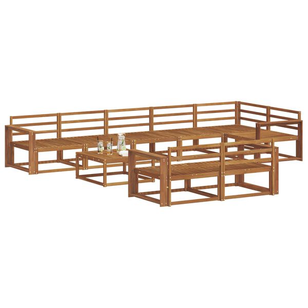 vidaXL Zestaw sof na zewnątrz 9 pcs Naturalny Lite Drewno Akacji