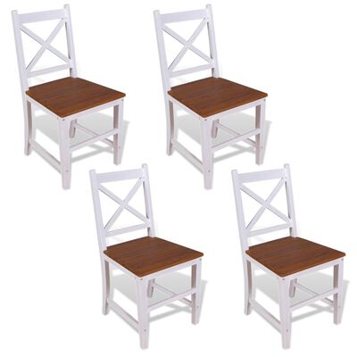 vidaXL Krzesła do jadalni, 4 szt, lite drewno tekowe i mahoniowe