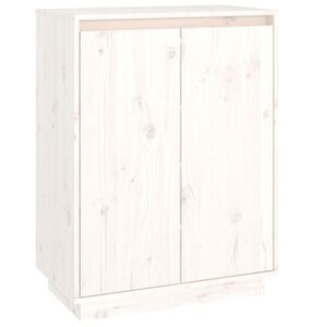 vidaXL Szafka na buty, biała, 60x35x80 cm, lite drewno sosnowe