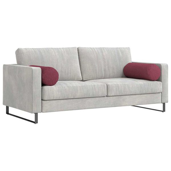 vidaXL Poduszki Wałkowe 2 pcs Czerwone wino &Oslash; 25 x 70 cm tkanina