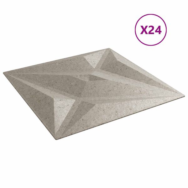 vidaXL Panele ścienne 24 pcs Beton gwiazdy 50 x 50 cm Pianka XPS