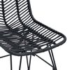 vidaXL Krzesło jadalniane 2 pcs Czarny 44 x 47 x 85 cm Rattan i żelazo