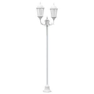 vidaXL Lampa ogrodowa Biały 68 x 20 x 235 cm Aluminium i szkło