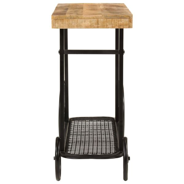 vidaXL Stolik konsolowy, 112x36x76 cm, lite drewno mango i żelazo