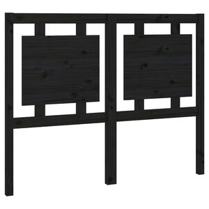 vidaXL Wezgłowie ł&oacute;żka, czarne, 125,5x4x100 cm, lite drewno sosnowe