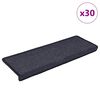 vidaXL Maty na schody 30 szt. 65x21x4 cm Ciemnoszare i niebieskie prostokątne krawędzie