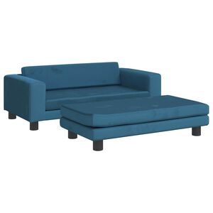 vidaXL Legowisko dla psa z dostawką, niebieskie, 100x50x30 cm, aksamit