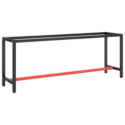 vidaXL Rama do stołu roboczego, czerwono-czarna, 210x50x79 cm, metal