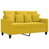vidaXL Sofa 2-osobowa, ż&oacute;łta, 120 cm, tapicerowana aksamitem