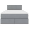 vidaXL Ł&oacute;żko z miejscem na przechowywanie i LED Jasnoszary tkanina