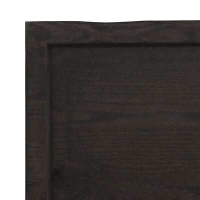 vidaXL Blat ciemnobrązowy 120x40x(2-4) cm drewno z naturalną krawędzią