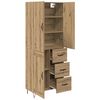 vidaXL Highboard 2 pcs Dąb rzemieślniczy Drewno inżynieryjne i szkło