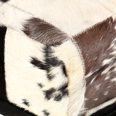 vidaXL Ławka 160 cm, czarna, patchworkowa, prawdziwa kozia skóra