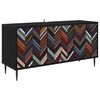 vidaXL Szafka pod telewizor OMMEN 102 x 33 x 51 cm Czarny dąb