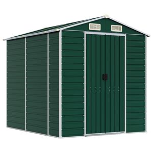 vidaXL Szopa ogrodowa zielona 191x215x198 cm ocynkowana stal
