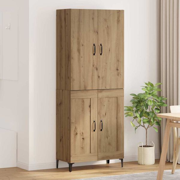vidaXL Highboard Dąb rzemieślniczy 69,5 x 34 x 180 cm