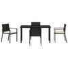 vidaXL Zestaw do jadalni w ogrodzie 5 pcs Czarny