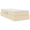 vidaXL Ł&oacute;żko z miejscem na przechowywanie i materacem Kremowy