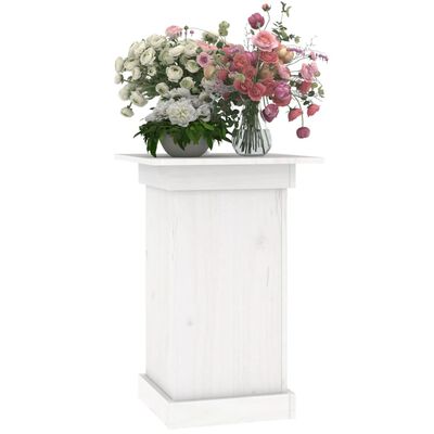 vidaXL Podstawka na kwiaty, biały 40x40x60 cm, lite drewno sosnowe