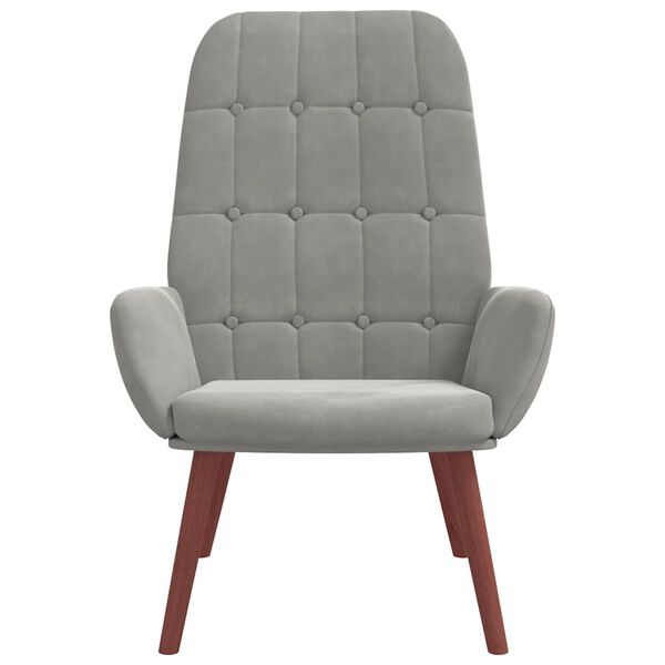 vidaXL Fotel, jasnoszary, obity aksamitem