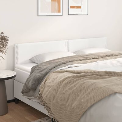 vidaXL Zagłówek do łóżka, 2 szt., biały, 80x5x78/88 cm, sztuczna skóra
