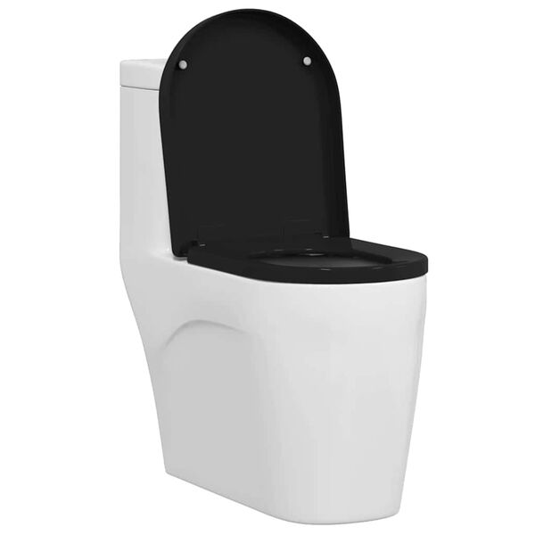 vidaXL Deska toaletowa Czarny 48 x 36,5 x 4,5 cm polipropylen