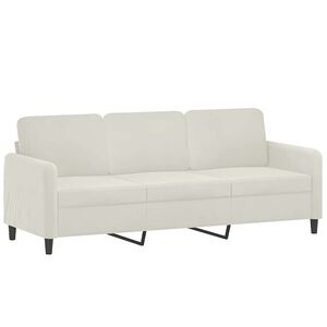 vidaXL Sofa 3-osobowa, kremowy, 180 cm, tapicerowana aksamitem