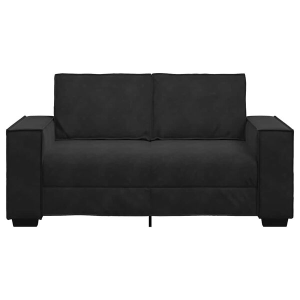 vidaXL Sofa 2-osobowa, czarna, 160x78x84 cm, tapicerowana aksamitem