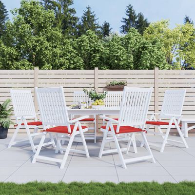 vidaXL Poduszki na krzesła ogrodowe, 6 szt., czerwone, 40x40x3 cm