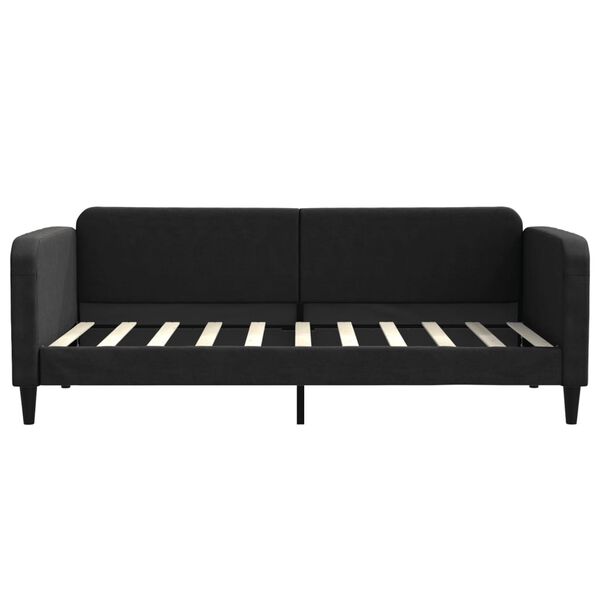 vidaXL Sofa z funkcją spania, czarna, 90x190 cm, obita tkaniną